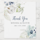 Romantisch Winter Thema Bruiloft Dank u Stickers (Enkel label)