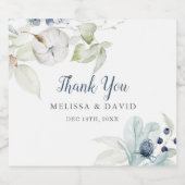 Romantisch Winter Thema Bruiloft Dank u Stickers (Enkel label)