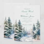 Romantisch winterbos Huwelijk Kaart (Voorkant / Achterkant)