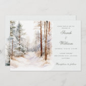 Romantisch winterbos Huwelijksuitnodiging Kaart (Voorkant / Achterkant)