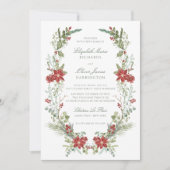 Romantisch wintergroen Lijst bruiloft Kaart (Voorkant)