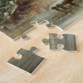 Romantisch winterlandschap met schaatsers legpuzzel (Zijkant)
