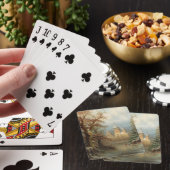 Romantisch winterlandschap met schaatsers pokerkaarten (Insitu)