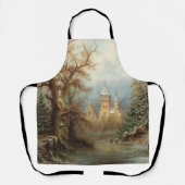 Romantisch winterlandschap met schaatsers schort (Voorkant)