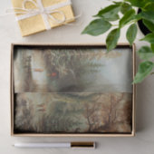 Romantisch winterlandschap met schaatsers tissuepapier (Geschenk)