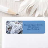 romantisch wintermeer witte zwaluw bruiloft etiket (Insitu)