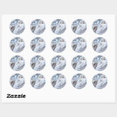 romantisch wintermeer witte zwaluw bruiloft ronde sticker (Vel)