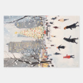 Romantisch winters stadslandschap schaatsen inpakpapier vel (Voorkant 2)