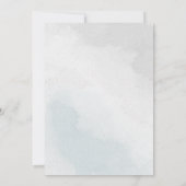 Romantisch wit blauw groen zitkaart kaart (Achterkant)