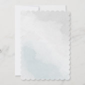 Romantisch wit blauw groen zitkaart kaart (Achterkant)