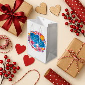 Romantisch Wit Bloemen Blauw Hart Klein Cadeauzakje