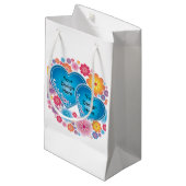 Romantisch Wit Bloemen Blauw Hart Klein Cadeauzakje (Voorkant Gekanteld)