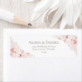 Romantisch Wit Blush en Roze Bloemen Adreslabel Etiket (Insitu)