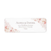 Romantisch Wit Blush en Roze Bloemen Adreslabel Etiket (Voorkant)