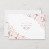 Romantisch Wit en Roze Rozen Bruiloft RSVP Kaart (Achterkant)