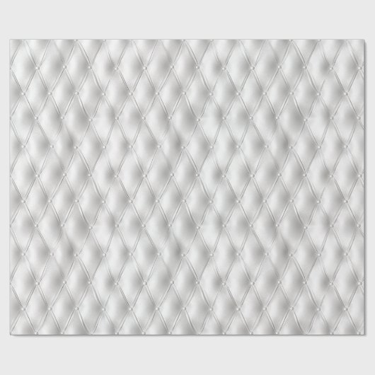 Romantisch wit kunstleer cadeaupapier (Vlak)