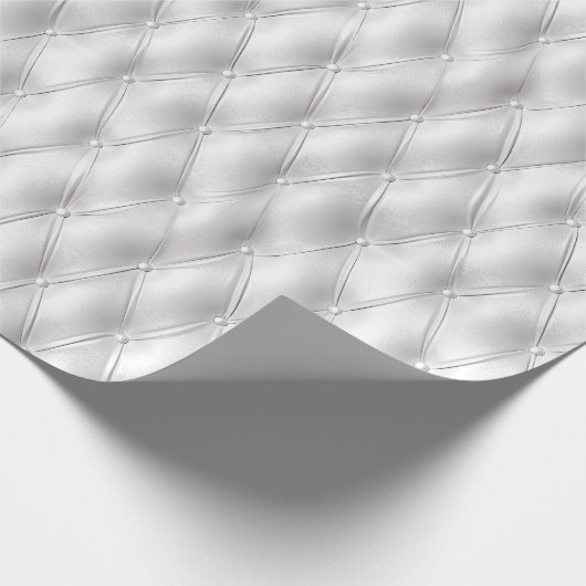 Romantisch wit kunstleer cadeaupapier (Hoek)