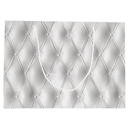 Romantisch wit kunstleer groot cadeauzakje (Achterkant)