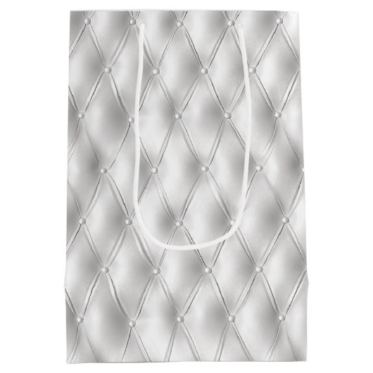 Romantisch wit kunstleer medium cadeauzakje (Achterkant)