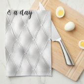 Romantisch wit kunstleer theedoek (Quarter Fold)