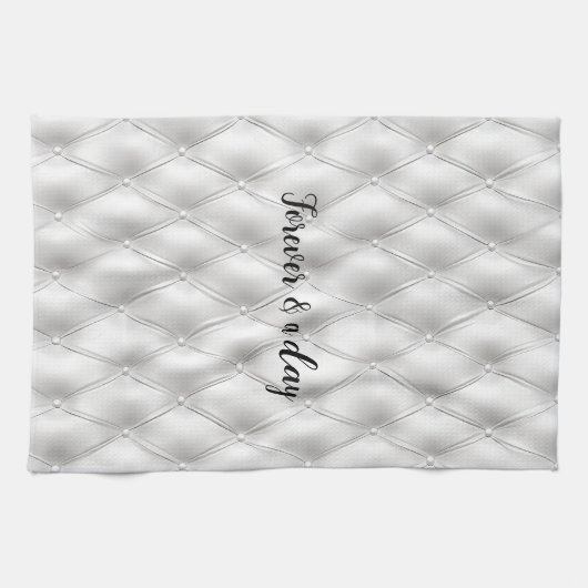 Romantisch wit kunstleer theedoek (Horizontaal)