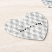 Romantisch wit nama-leer kartonnen onderzetters (Gekanteld)