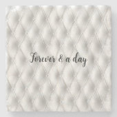 Romantisch wit nama-leer stenen onderzetter (Voorkant)