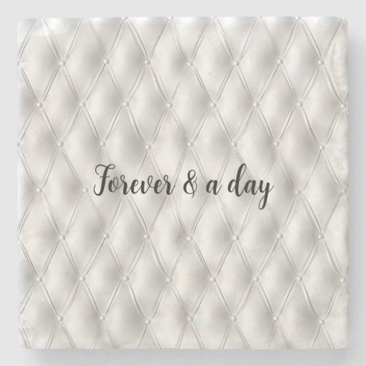 Romantisch wit nama-leer stenen onderzetter (Voorkant)