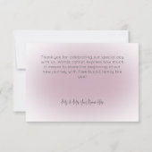 Romantisch Wit & Paarse Bloemen Modern Huwelijk Bedankkaart (Achterkant)