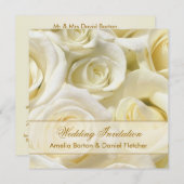 Romantisch wit - roomkleurige rozen Weddenschap Kaart (Voorkant / Achterkant)