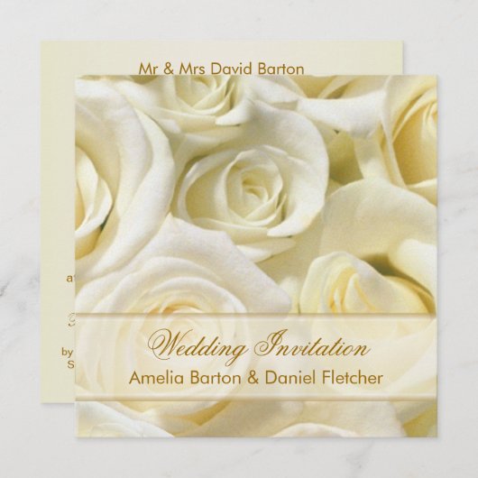 Romantisch wit - roomkleurige rozen Weddenschap Kaart (Voorkant / Achterkant)