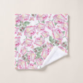 Romantisch wit roze geel zomer roos floraal bad handdoek (Wasdoekje)