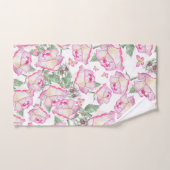 Romantisch wit roze geel zomer roos floraal bad handdoek (Handdoek)