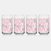 Romantisch wit roze geel zomer roos floraal blikvorm glas (Rechts)