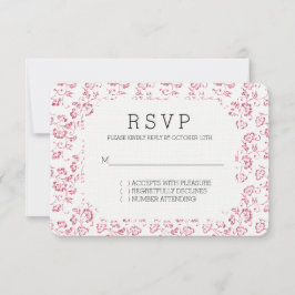 Romantisch Wit Roze Glitter Bloemen Bruiloft RSVP