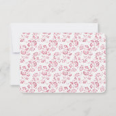 Romantisch Wit Roze Glitter Bloemen Bruiloft RSVP Kaartje (Achterkant)