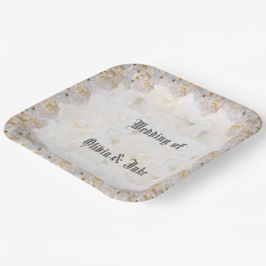 Romantisch wit rozen bord (Gebogen)