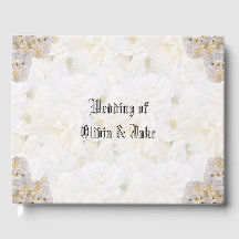 Romantisch wit rozen gastboek