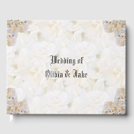 Romantisch wit rozen gastboek gastenboek