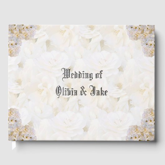 Romantisch wit rozen gastboek gastenboek (Voorkant)