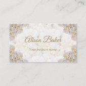 Romantisch wit rozen visitekaartje (Voorkant)