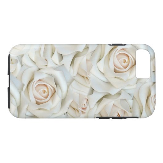Romantisch wit rozenpatroon Case-Mate iPhone case (Achterkant (Horizontaal))