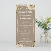 Romantisch Wit Rustiek Rozen Flat Menu (Staand voorkant)