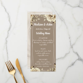 Romantisch Wit Rustiek Rozen Flat Menu