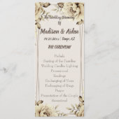 Romantisch Witte Landelijke Rozen Vlak Programma Programmakaart (Voorkant)