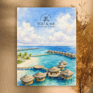 Romantisch You & Me Maldives Resort, Maldiven Reis Briefkaart