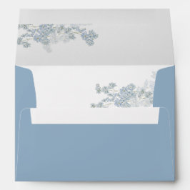 Romantisch Zacht Blauw Bloemen Bruiloft Envelop