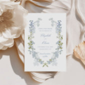 Romantisch Zacht Blauw  Bloemen Bruiloft Save The Date