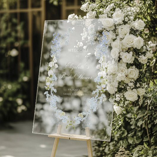 Romantisch zacht blauw Vrijgezellenfeest welkom Acryl Bord