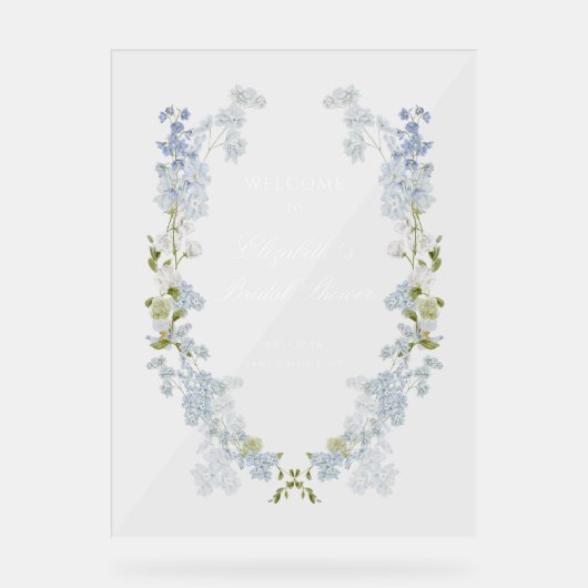 Romantisch zacht blauw Vrijgezellenfeest welkom Acryl Bord (Voorkant)